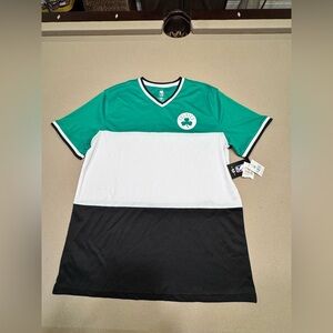 NBA Green and White Jersey with V-Neck and Logo